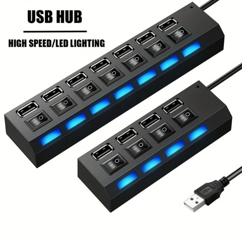 Usb Hub Gaming - USB 2.0 Hub 4/7 Poort Splitter
