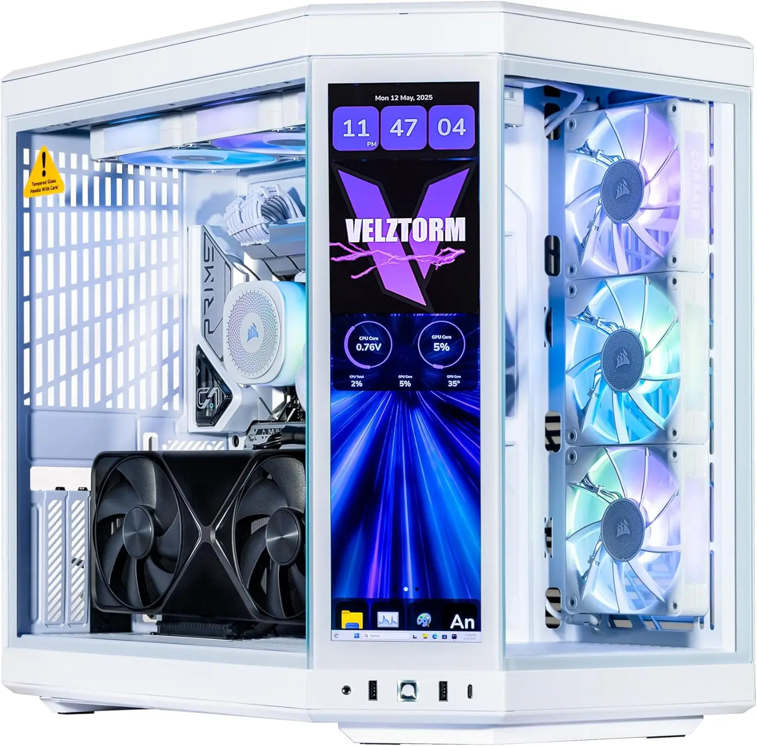 Pc Gaming Y70 - Velztorm LCD Witte Praetix Custom Built