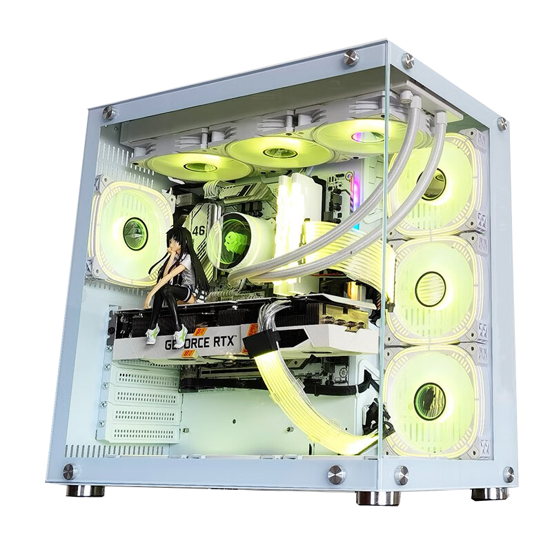 Pc Gaming White - Fabrieksnieuwe witte computerkast, gaming pc-kast, ATX