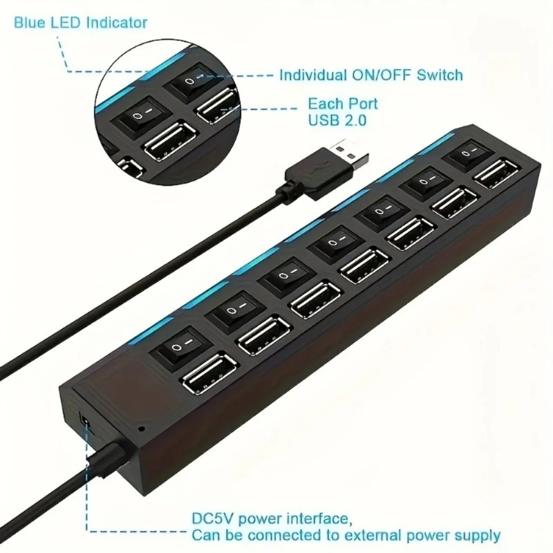 USB 2.0 Hub 4/7 Poort Splitter - Usb Hub Gaming recensie en prijs