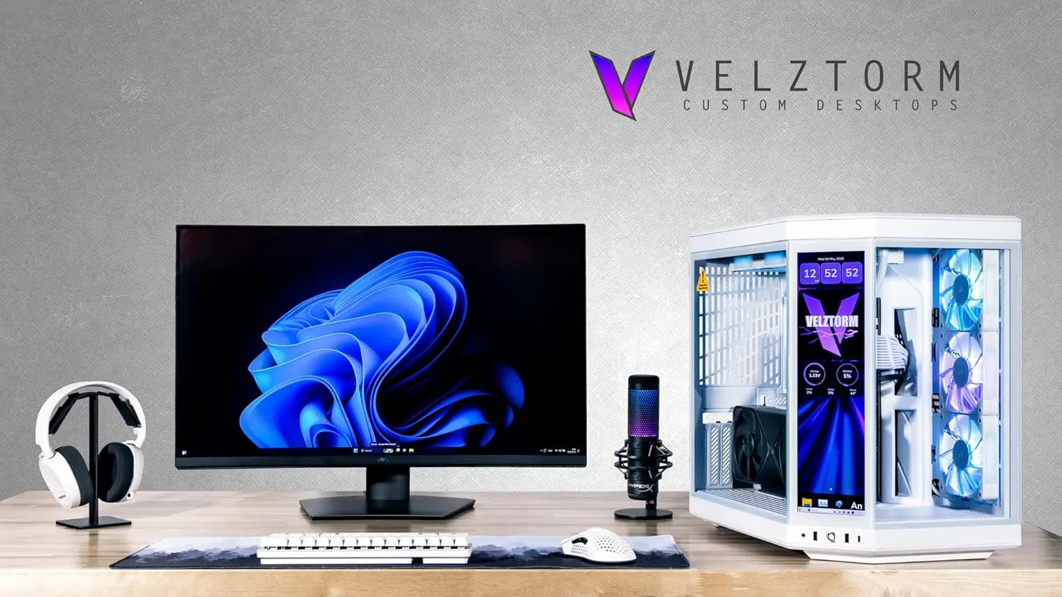 Velztorm LCD Witte Praetix Cus - Pc Gaming Y70 recensie en prijs