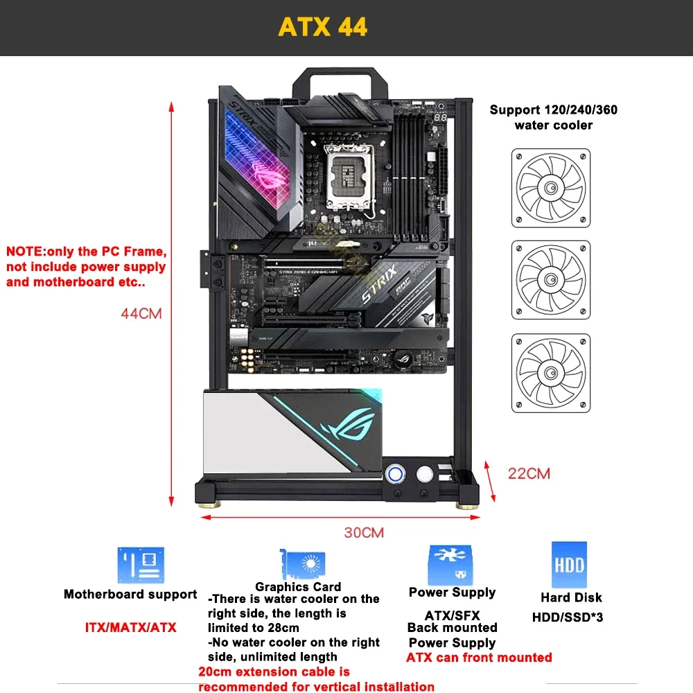 Modding EATX Open PC-behuizing - Pc Gaming Center recensie en prijs