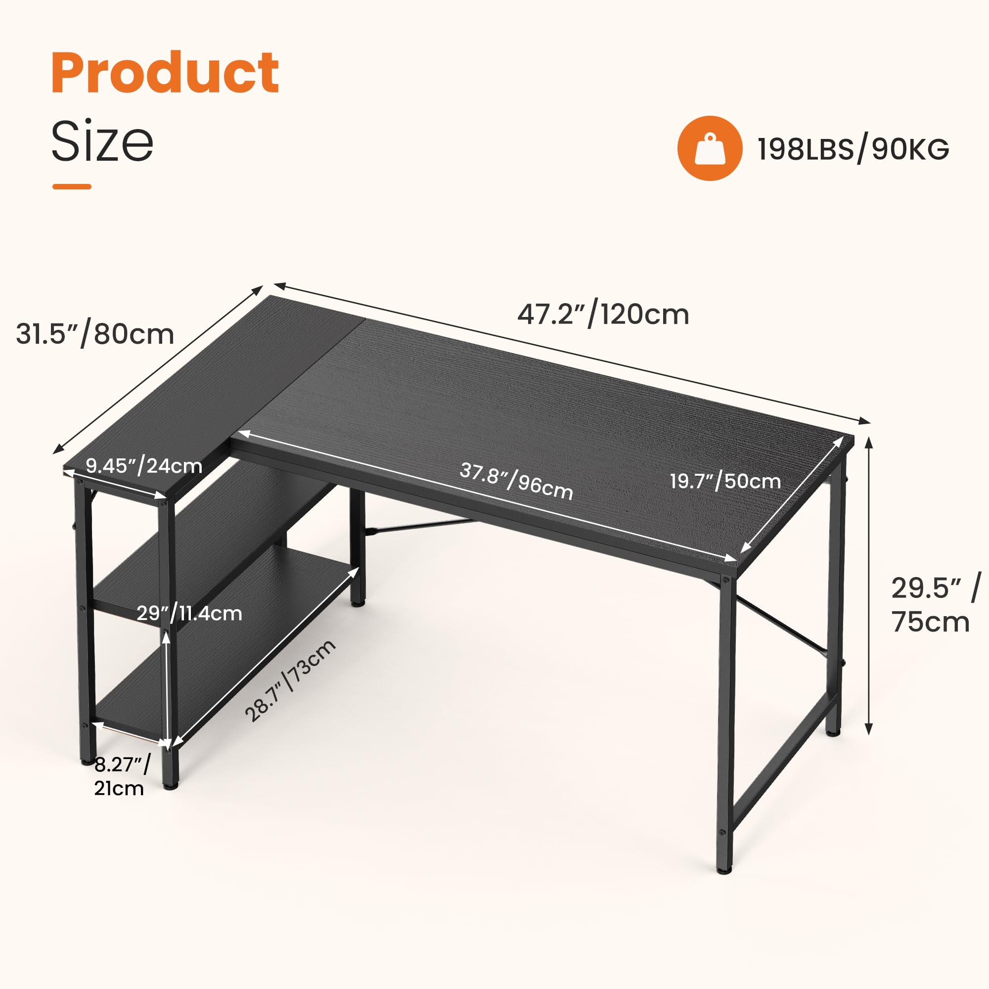 JHK L-vormig bureau 47-inch co - Pc Gaming Center recensie en prijs