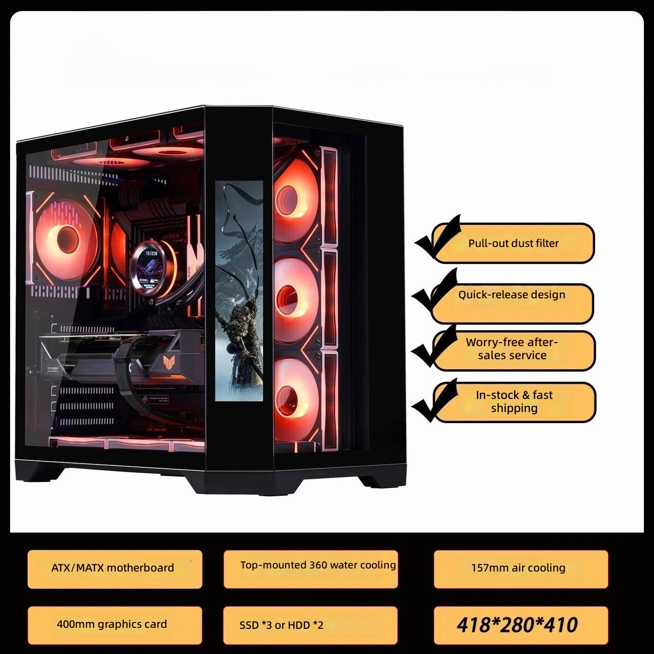 Gaming pc-kast met LCD-scherm, - Pc Gaming Center recensie en prijs