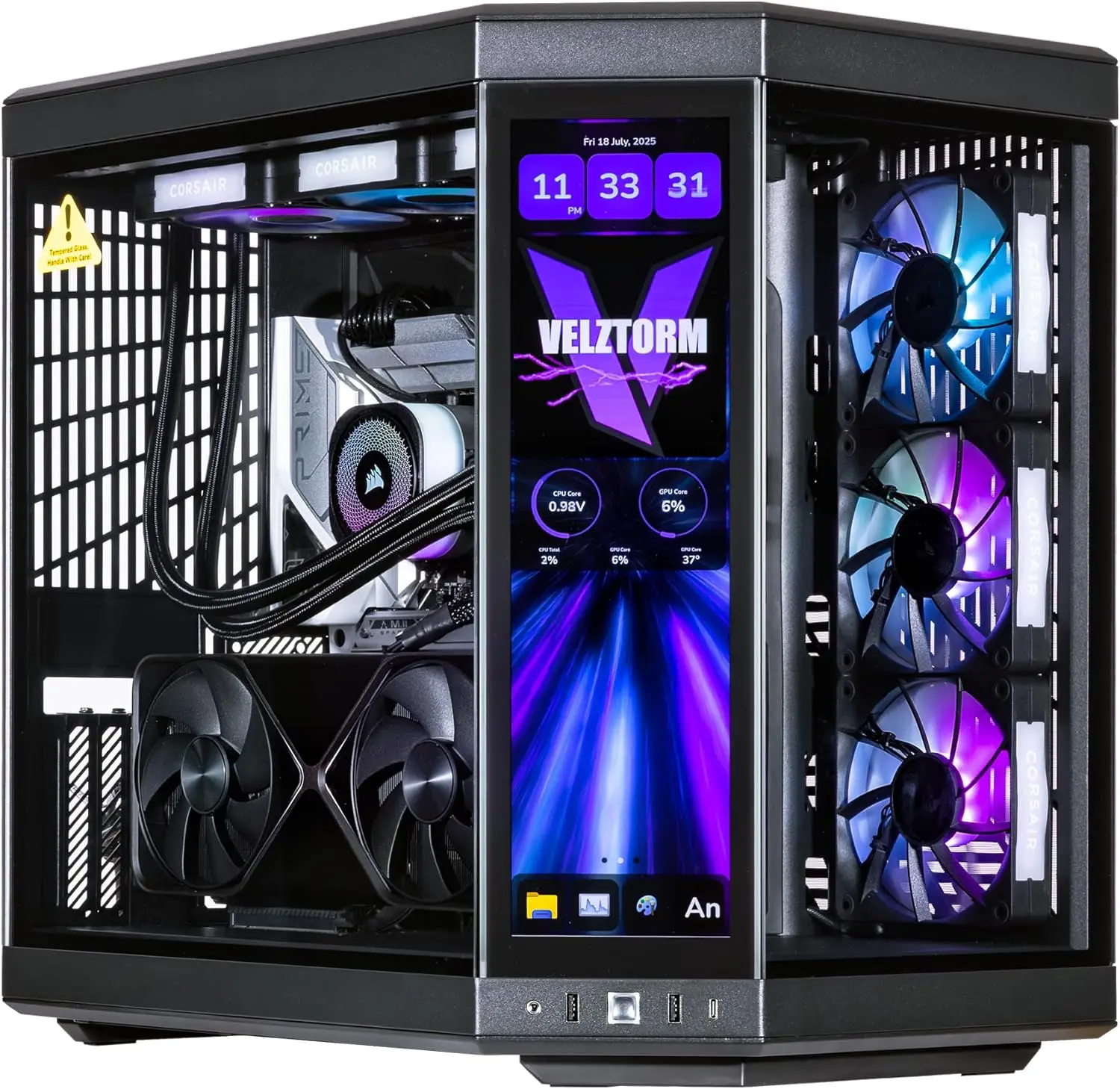 Velztorm LCD Black Praetix Cus - Pc Gaming Y70 recensie en prijs