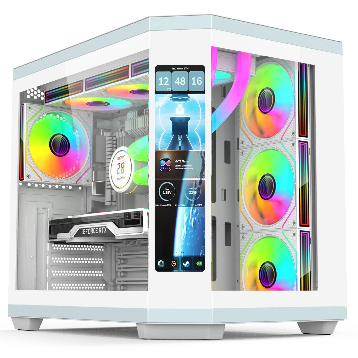 Full Tower Zwart-Wit ATX Gamin - Pc Gaming White recensie en prijs